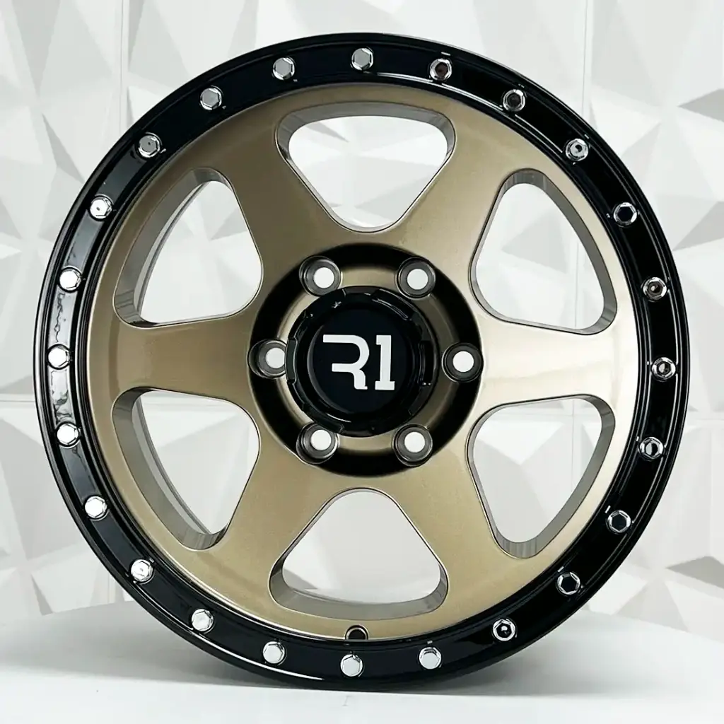 RIN 16X8 5-139.7 R1 SPORT L2016 MATE BRONZE+LIP BLACK CHROME RIVETS ET0 CB108