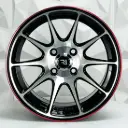 RIN 13X6.5 4-100/114.3 R1 SPORT QC1518 BLACK MACHINE FACE RED LINE ET0 CB73.1