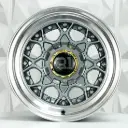 RIN 14X6.5 4-100/114.3 R1 SPORT L1880 GUNMETAL MACHINE LIP CHROME RIVETS ET0 CB7