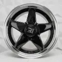 RIN 16X9 4-100/114.3 R1 SPORT L1925 BLACK MACHINE LIP ET25 CB73.1